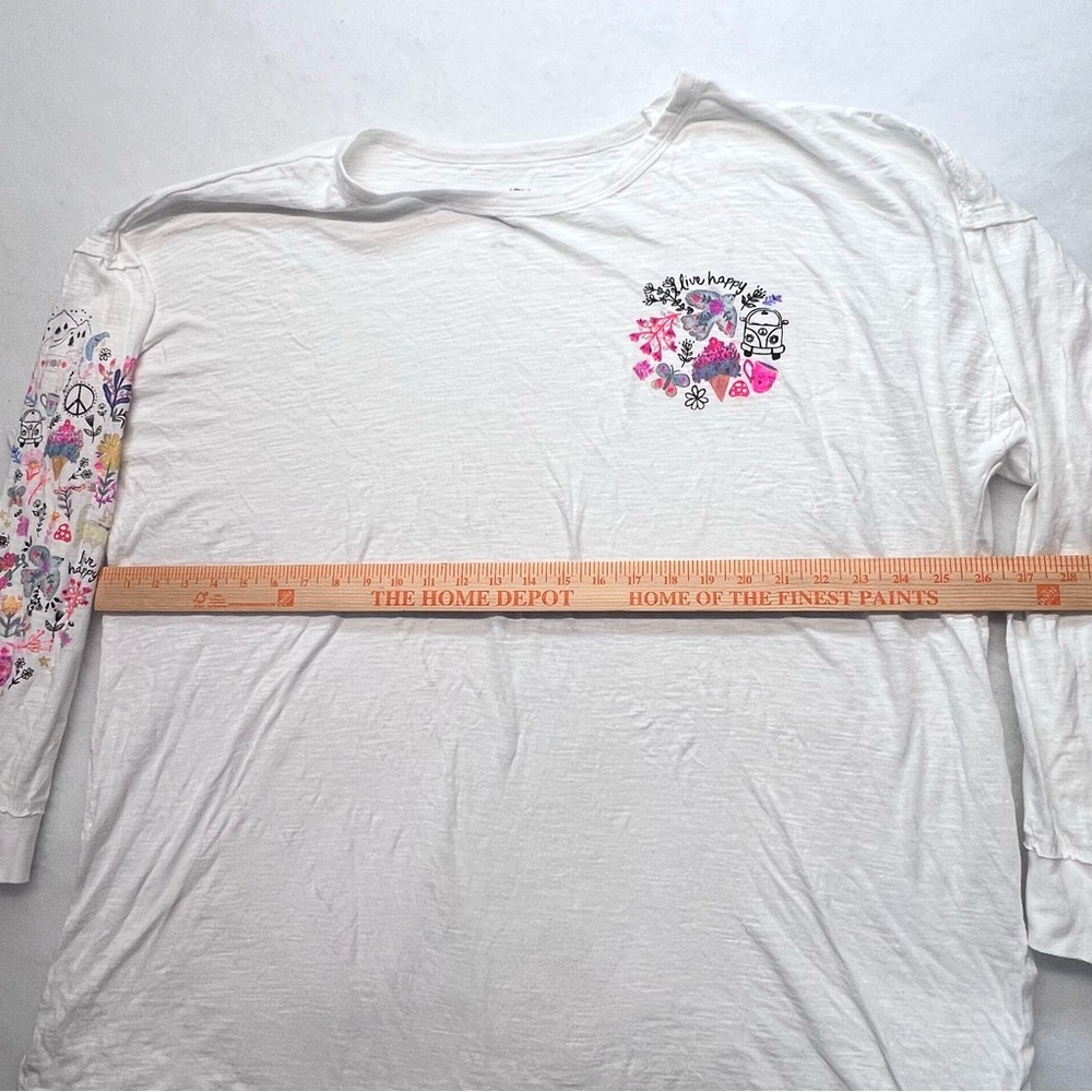 Natural Life Womens Oversized Cotton Doodle Tee Sz XXL Boho Hippie Casual - Picture 6 of 14